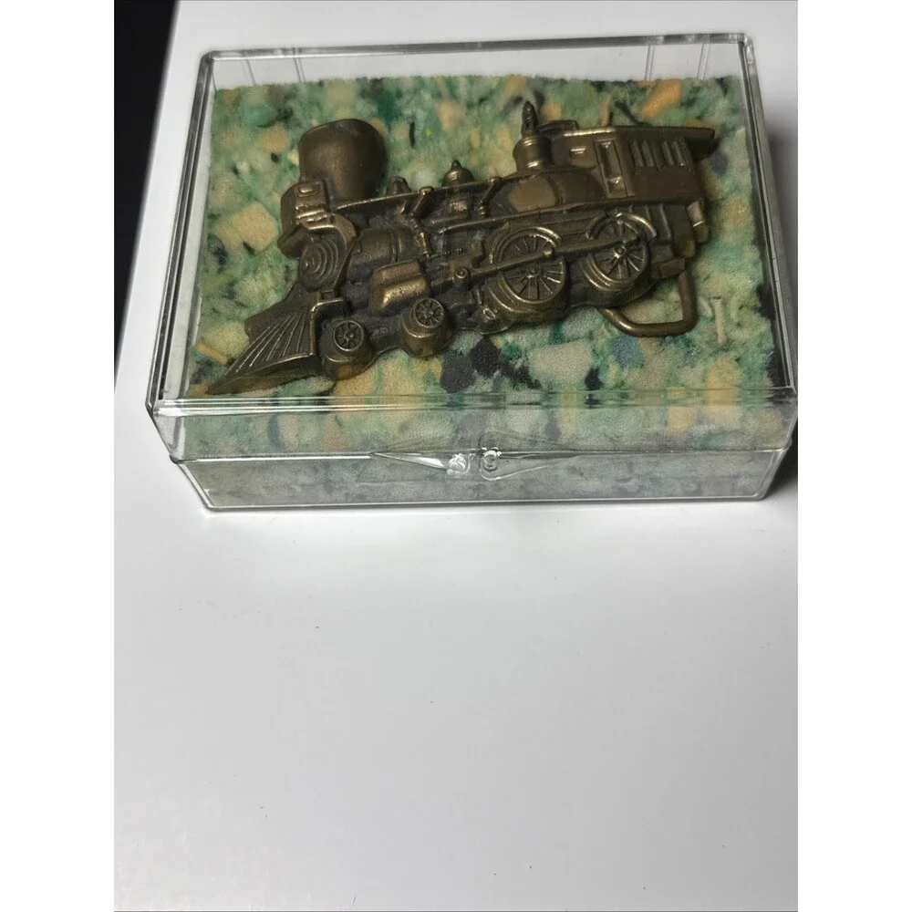 Vintage Steam Locomotive Rail Road Train 1978 Solid Brass Baron Belt Buckle BBB
